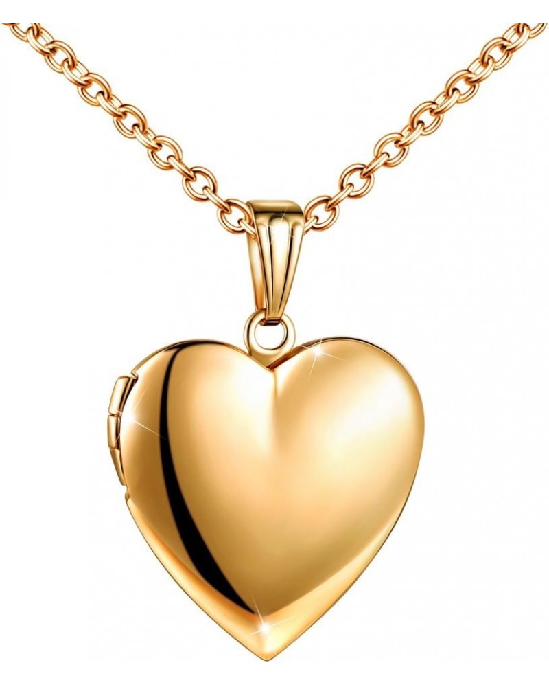 Women Photo Locket Necklace Heart Shape Locket Necklace Includes 19.7 Inch Stainless Steel Chain with Gift Box Gold $6.63 Nec...