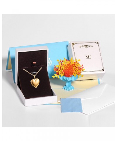 Women Photo Locket Necklace Heart Shape Locket Necklace Includes 19.7 Inch Stainless Steel Chain with Gift Box Gold $6.63 Nec...