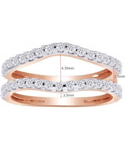 Round White Cubic Zirconia Enhancer Guard Ring In 14K Gold Over Sterling Silver Jewelry For Women (2.00 Cttw) rose-gold-plate...