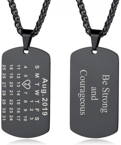 Personalized Dog Tags Necklace for Men Dad Stainless Steel Custom Text Army Military Dog Tag Heart/Coin Pendant with Silencer...