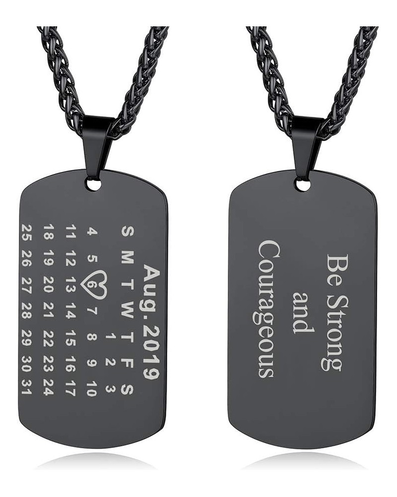 Personalized Dog Tags Necklace for Men Dad Stainless Steel Custom Text Army Military Dog Tag Heart/Coin Pendant with Silencer...