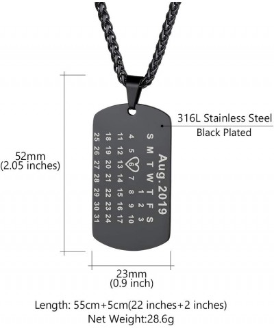 Personalized Dog Tags Necklace for Men Dad Stainless Steel Custom Text Army Military Dog Tag Heart/Coin Pendant with Silencer...