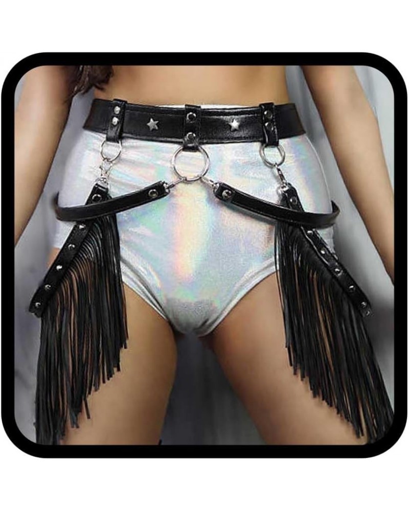 Punk Leather Waist Belt Tassel Fringe Belts Club Body Chain Rave Party Body Jewelry Accessories for Women and Girls $10.99 Bo...