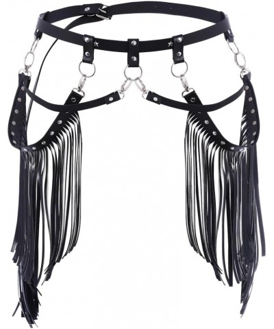 Punk Leather Waist Belt Tassel Fringe Belts Club Body Chain Rave Party Body Jewelry Accessories for Women and Girls $10.99 Bo...