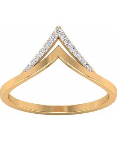 Certified Moissanite V Shape Enhancer Ring for Women | D Color VS1 Clarity 10K Yellow Gold $233.20 Rings