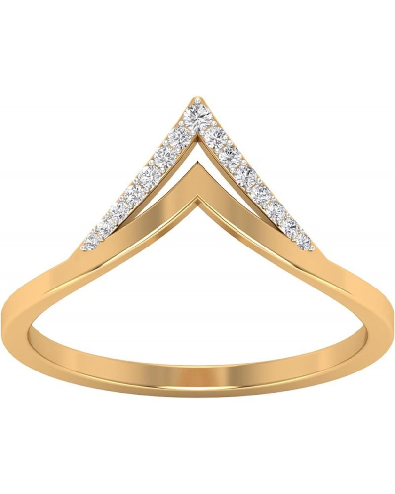 Certified Moissanite V Shape Enhancer Ring for Women | D Color VS1 Clarity 10K Yellow Gold $233.20 Rings