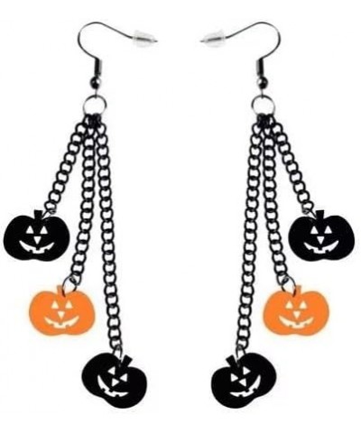 2 Pair Acrylic Halloween Earrings Spider Earring Pumpkin Earring Skull Earring Ghost Earring Bat Earring Coffin Earring Black...