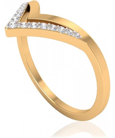 Certified Moissanite V Shape Enhancer Ring for Women | D Color VS1 Clarity 10K Yellow Gold $233.20 Rings