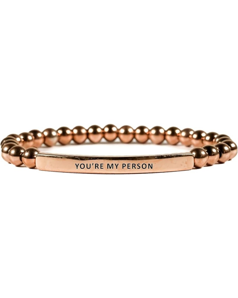 Love Collection Unisex Stretchable Bracelets (YOU'RE MY PERSON) Rose Gold $23.08 Bracelets