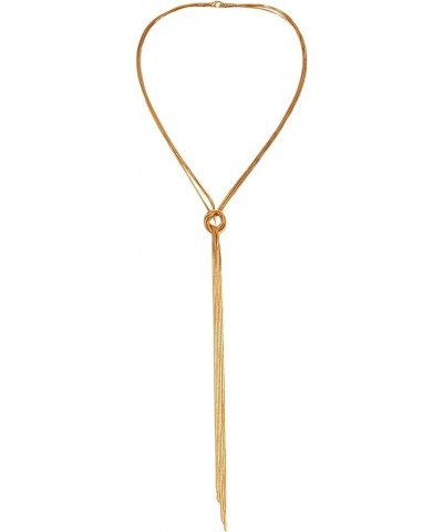 Women's Twist Y Lariat Necklace Long Snake Chain Necklace One Size Multi Knot Gold $15.11 Necklaces