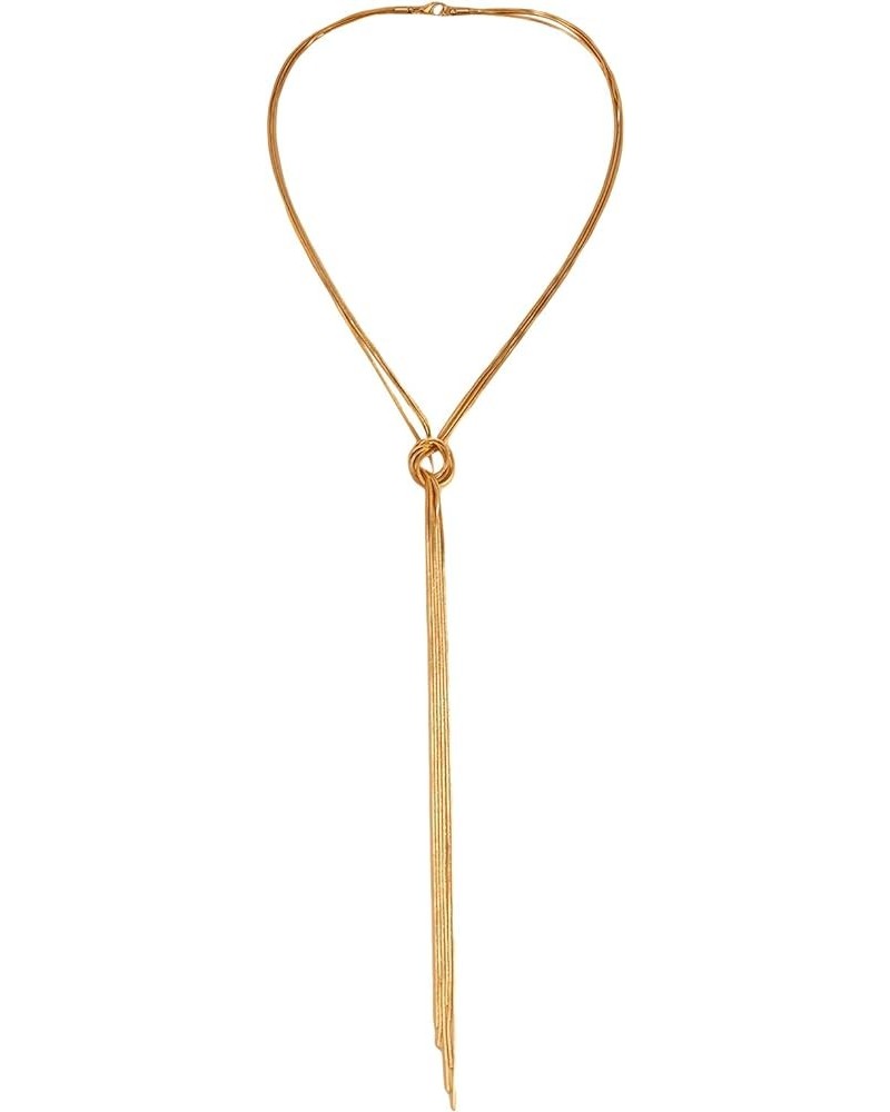 Women's Twist Y Lariat Necklace Long Snake Chain Necklace One Size Multi Knot Gold $15.11 Necklaces