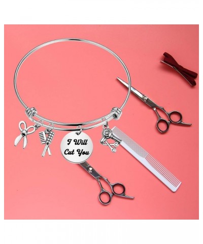 Expandable Hairdresser Bracelet Hair Stylist Gift I Will Cut You Hairdresser Jewelry Scissor Bangle Bracelets with Comb Hair ...