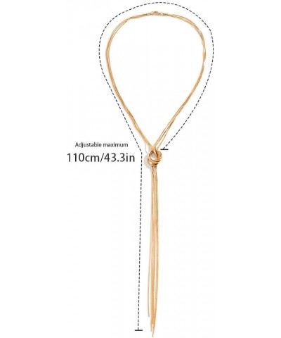 Women's Twist Y Lariat Necklace Long Snake Chain Necklace One Size Multi Knot Gold $15.11 Necklaces