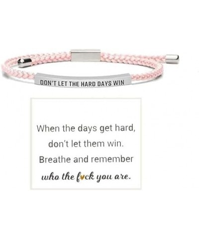 Dont Let The Hard Days Win Bracelet for Women Handmade Braided Adjustable Wrap Stainless Steel To My Daughter/Best Friend Ins...