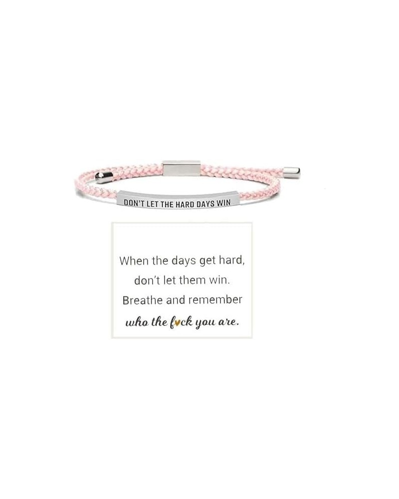 Dont Let The Hard Days Win Bracelet for Women Handmade Braided Adjustable Wrap Stainless Steel To My Daughter/Best Friend Ins...