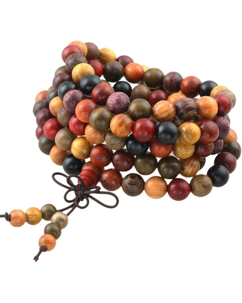 Black Rosewood 108 Tibetan Buddhist Mala Bracelet Beaded Prayer Bead(6mm) Rainbow $10.24 Bracelets