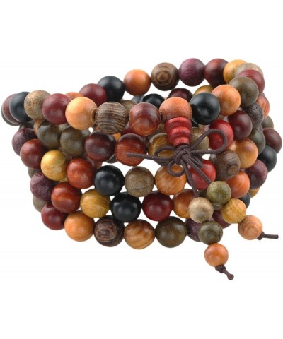 Black Rosewood 108 Tibetan Buddhist Mala Bracelet Beaded Prayer Bead(6mm) Rainbow $10.24 Bracelets