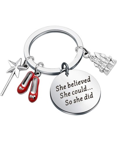 Inspired Ruby Red Slippers Keychain She Could Movie Fan Jewelry Wizard of Oz Keychain $11.17 Bracelets