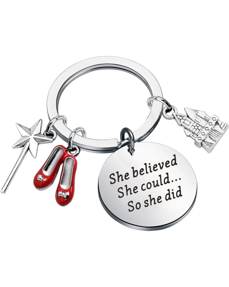 Inspired Ruby Red Slippers Keychain She Could Movie Fan Jewelry Wizard of Oz Keychain $11.17 Bracelets