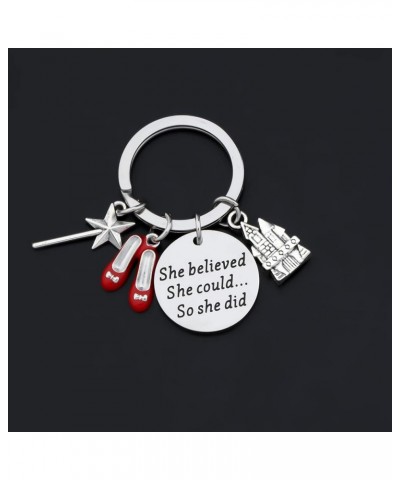 Inspired Ruby Red Slippers Keychain She Could Movie Fan Jewelry Wizard of Oz Keychain $11.17 Bracelets