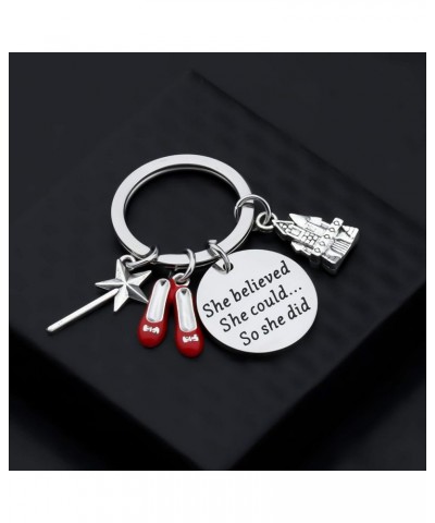 Inspired Ruby Red Slippers Keychain She Could Movie Fan Jewelry Wizard of Oz Keychain $11.17 Bracelets