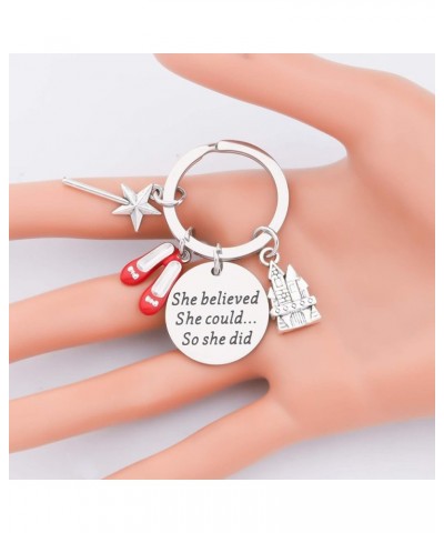 Inspired Ruby Red Slippers Keychain She Could Movie Fan Jewelry Wizard of Oz Keychain $11.17 Bracelets