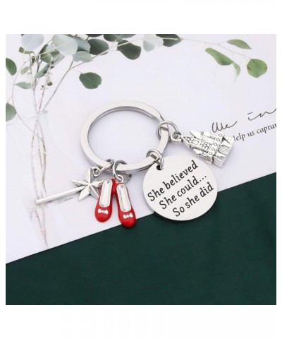 Inspired Ruby Red Slippers Keychain She Could Movie Fan Jewelry Wizard of Oz Keychain $11.17 Bracelets