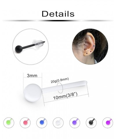 Invisible Plastic Earring Posts Clear Ear Hole Retainer Hoop Earring Studs Clear Ear Spacers Piercing Jewelry for Men Women G...