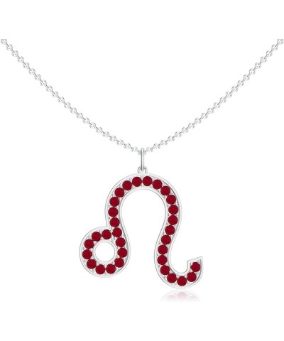 Leo Zodiac Pendant Necklace for Women Girls, in Sterling Silver / 14K Solid Gold/Platinum Sterling Silver Ruby $52.36 Necklaces