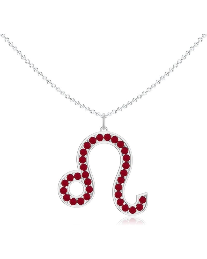 Leo Zodiac Pendant Necklace for Women Girls, in Sterling Silver / 14K Solid Gold/Platinum Sterling Silver Ruby $52.36 Necklaces