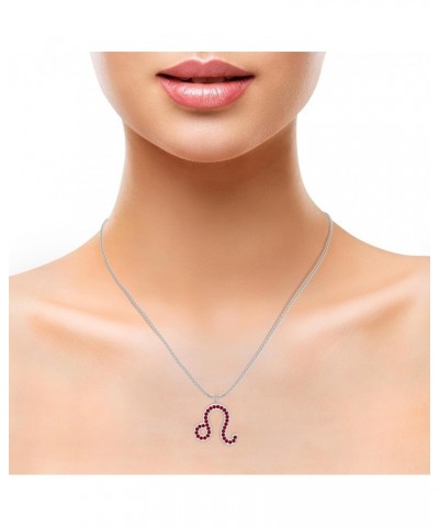 Leo Zodiac Pendant Necklace for Women Girls, in Sterling Silver / 14K Solid Gold/Platinum Sterling Silver Ruby $52.36 Necklaces