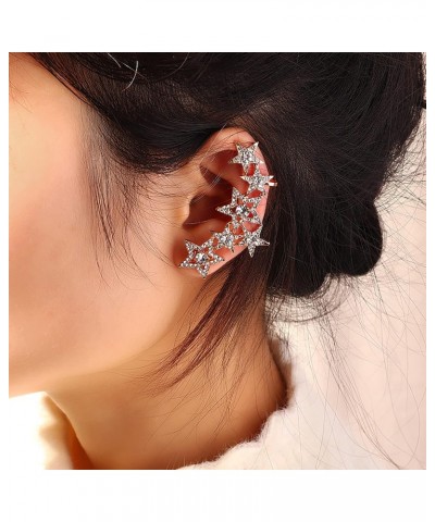 1 Pair Zircon Butterfly Earrings For Women Rhinestone Non Pierced Ear Crawler Clips Butterfly Cuff Wrap Earrings For Girls (M...