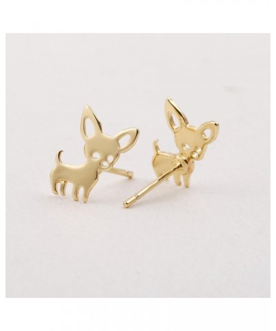 Stainless Steel Chihuahua Puppy Dog Pendant Necklace Earrings for Women Cute Pet Animal Stud Earring Set Jewelry Gold $8.15 J...