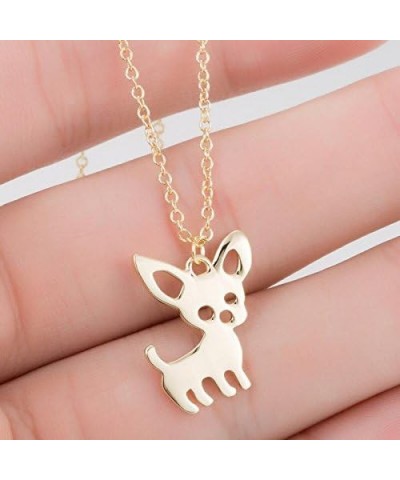 Stainless Steel Chihuahua Puppy Dog Pendant Necklace Earrings for Women Cute Pet Animal Stud Earring Set Jewelry Gold $8.15 J...