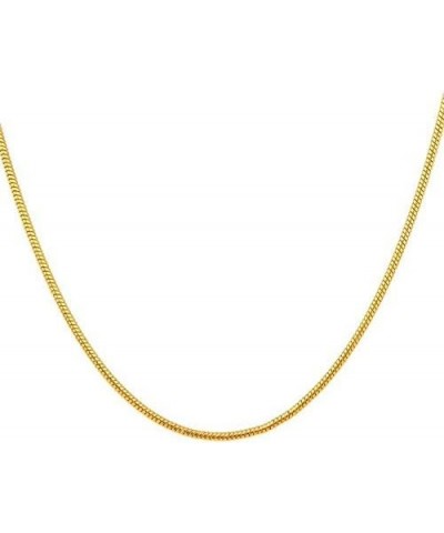 3mm thick 14k gold plated on solid sterling silver 925 Italian round SNAKE chain necklace chocker bracelet anklet - 15, 20, 2...