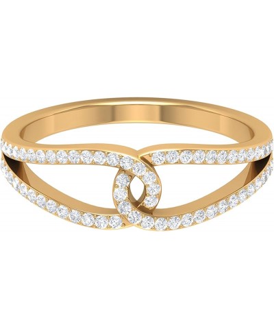 Minimal Interlock Infinity Ring with HI-SI Diamond for Women | April Birthstone 10K Yellow Gold $283.36 Rings