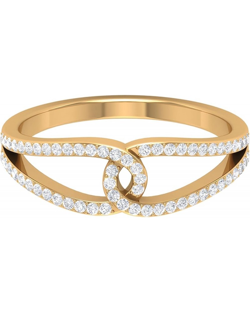 Minimal Interlock Infinity Ring with HI-SI Diamond for Women | April Birthstone 10K Yellow Gold $283.36 Rings