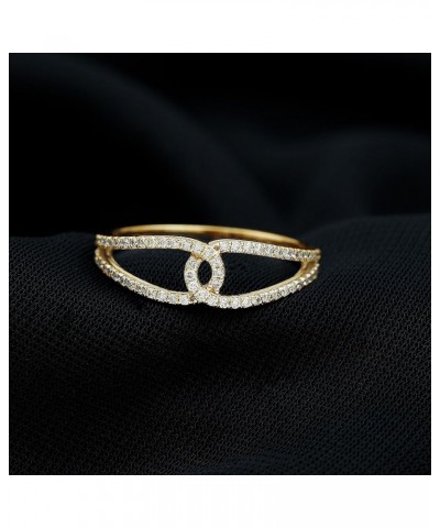 Minimal Interlock Infinity Ring with HI-SI Diamond for Women | April Birthstone 10K Yellow Gold $283.36 Rings