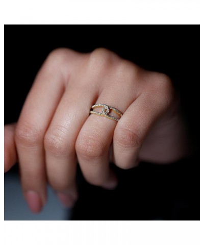 Minimal Interlock Infinity Ring with HI-SI Diamond for Women | April Birthstone 10K Yellow Gold $283.36 Rings