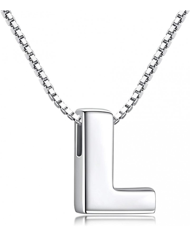 Initial Necklace 925 Sterling Silver Letter Pendant Personalized 26 Alphabet Necklace for Women Men A-Z Initial L necklace $1...