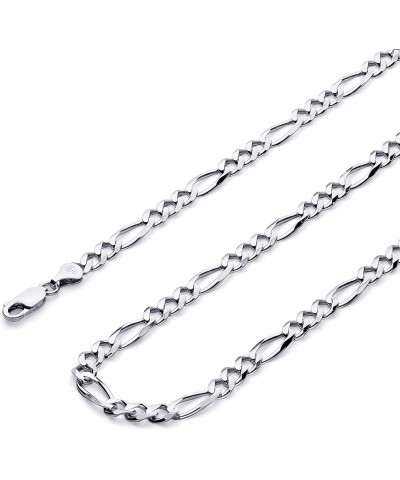 14K Solid Gold Figaro Chains (Select Options) 26 Inches White Gold $274.88 Necklaces