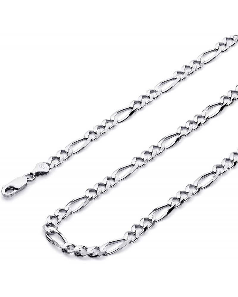 14K Solid Gold Figaro Chains (Select Options) 26 Inches White Gold $274.88 Necklaces