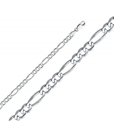 14K Solid Gold Figaro Chains (Select Options) 26 Inches White Gold $274.88 Necklaces