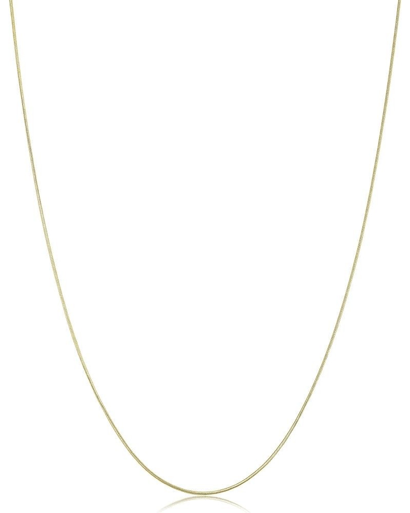 14k Solid Yellow Gold Round Snake Chain Necklace For Women - Real Gold (0.7 mm, 0.8 mm, 1 mm or 1.2 mm - sizes from 14 to 30 ...