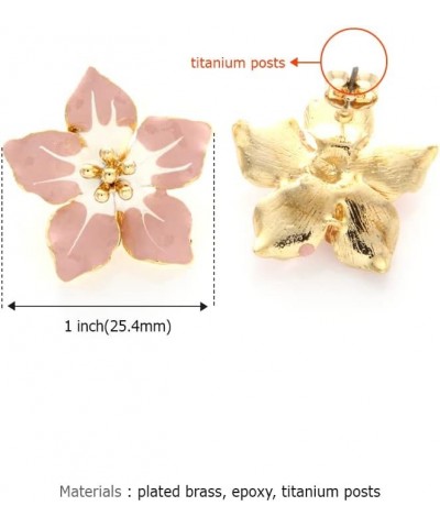 Daisy Flower Drop Earrings Dogwood Petal Big Flower Earrings for Girls Women Cherry Blossom $14.70 Earrings