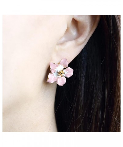 Daisy Flower Drop Earrings Dogwood Petal Big Flower Earrings for Girls Women Cherry Blossom $14.70 Earrings