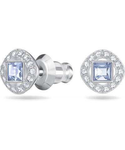 Crystal Blue Angelic Square Rhodium-Plated Earrings $25.78 Earrings