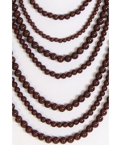 JY Fashion 7 Strand Layered Bead Luxury Costume Necklace Set Brown $10.31 Jewelry Sets