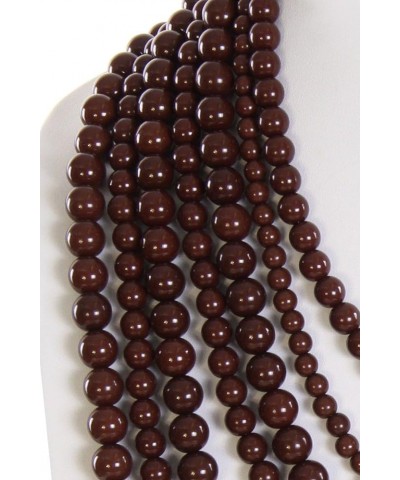 JY Fashion 7 Strand Layered Bead Luxury Costume Necklace Set Brown $10.31 Jewelry Sets