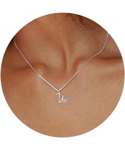 Initial Necklaces for Women Trendy, Dainty Sterling Silver Letter Necklace Cute Pendant Choker Name Necklace Personalized Cos...